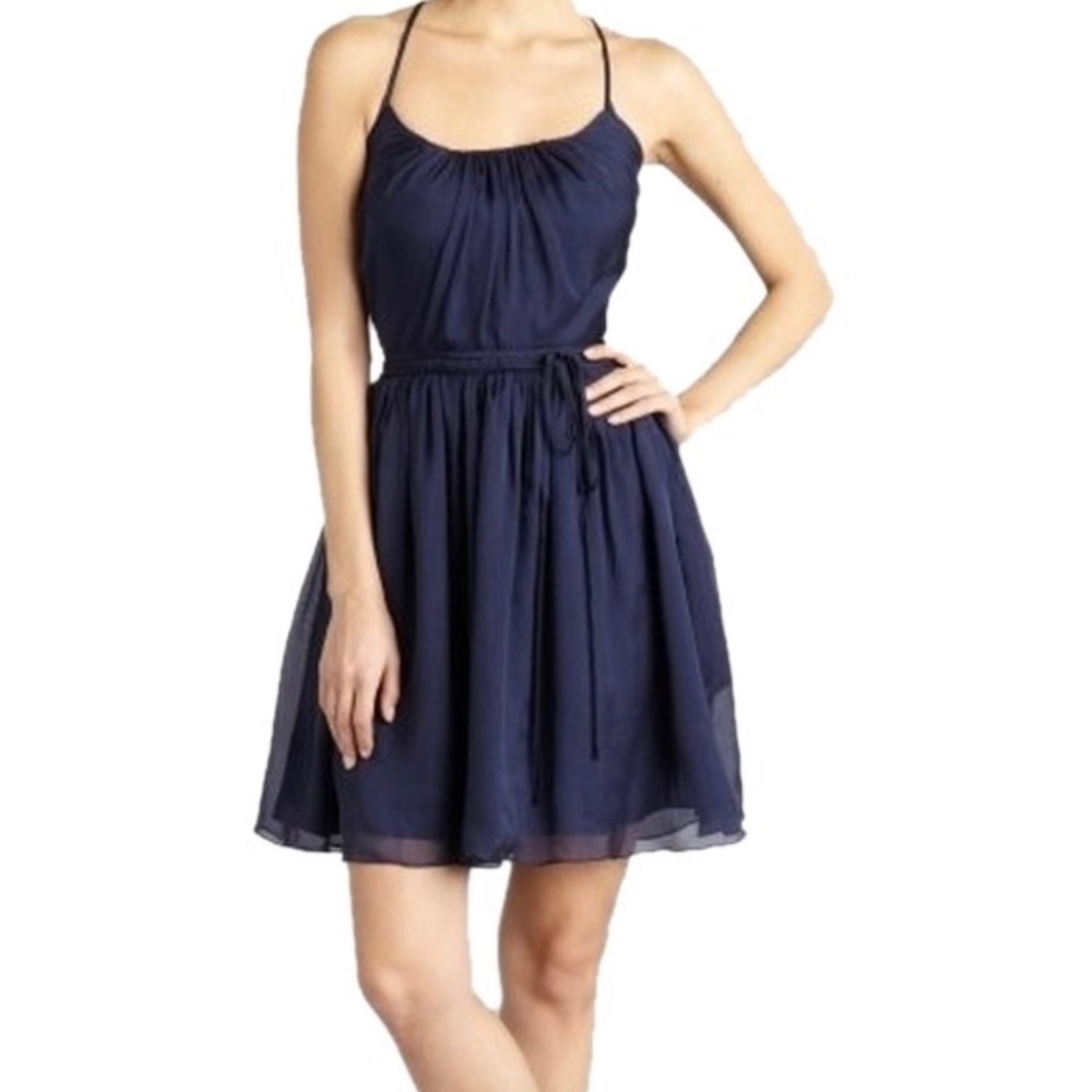 Halston Heritage silk tie back dress